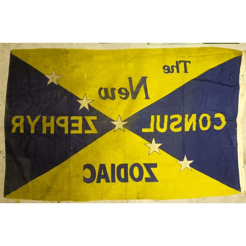 59 - A rare Ford flag, The New Consul, Zephyr, Zodiac, approx. 180 cm wide