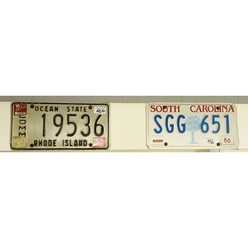 60 - The collection of fifty one American States registration plates (51)
