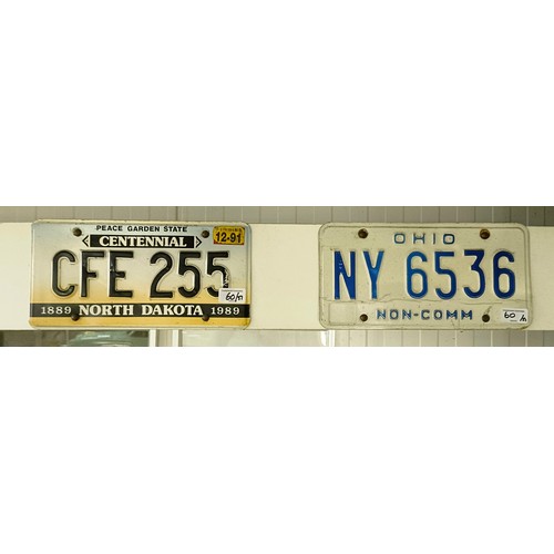 60 - The collection of fifty one American States registration plates (51)
