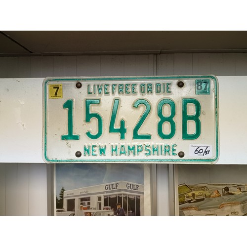 60 - The collection of fifty one American States registration plates (51)