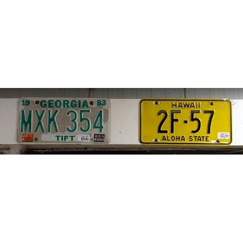 60 - The collection of fifty one American States registration plates (51)