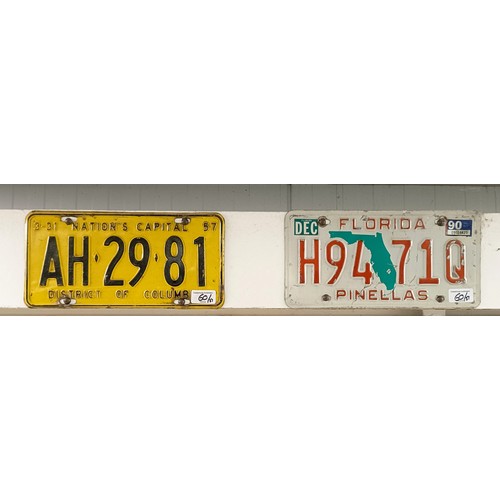 60 - The collection of fifty one American States registration plates (51)