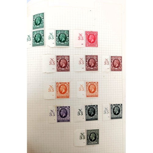 203 - A collection of GB stamps, QVR onwards, including two penny blacks, and a Seahorse £1, in an album...