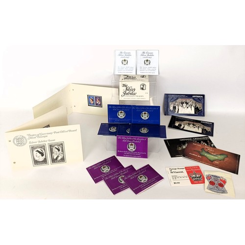 218 - Assorted Commonwealth QEII Silver Jubilee stamps and other similar items, in albums and loose (box)...