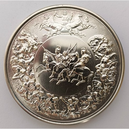 246 - A Royal Mint Battle of Waterloo 175th Anniversary commemorative silver medallion, 4.9 ozt, cased...