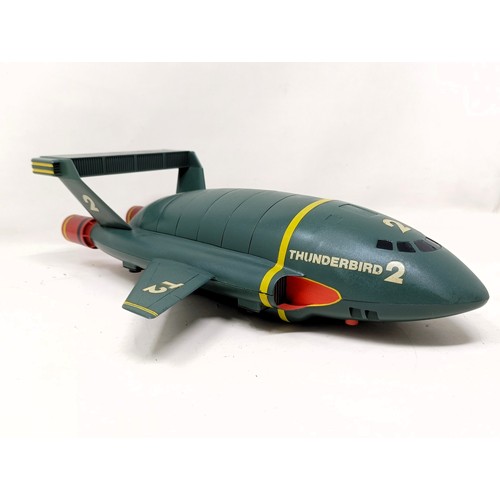 360 - A collection of assembled model kits, including Battlestar Galactica, Thunderbirds 2, Marvin (Hitchh...