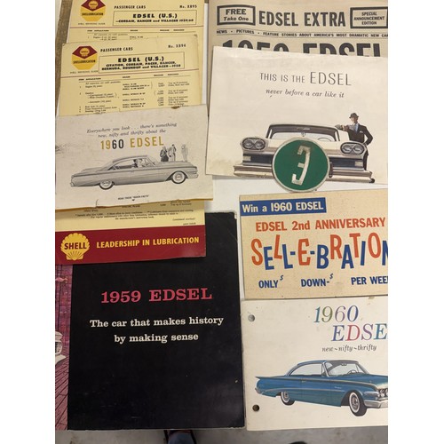 46 - Assorted car related books, magazines and ephemera, including The Edsel Affair, American Cars, Ameri... 