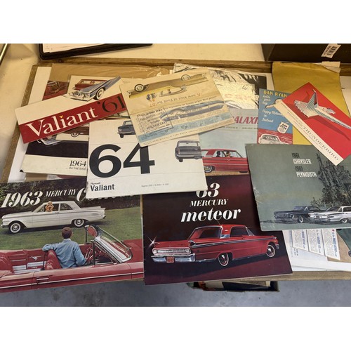 14 - Assorted car brochures, adverts and ephemera, mostly American, including Ford, Pontiac, Dodge and ot... 