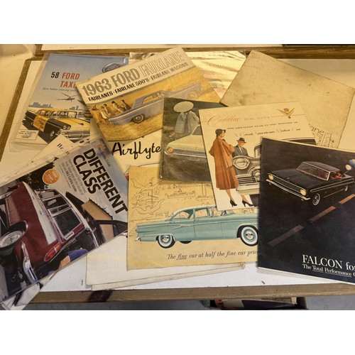 14 - Assorted car brochures, adverts and ephemera, mostly American, including Ford, Pontiac, Dodge and ot... 