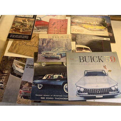 14 - Assorted car brochures, adverts and ephemera, mostly American, including Ford, Pontiac, Dodge and ot... 