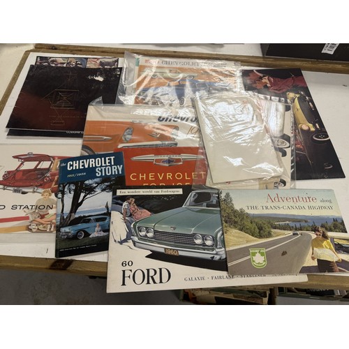 14 - Assorted car brochures, adverts and ephemera, mostly American, including Ford, Pontiac, Dodge and ot... 