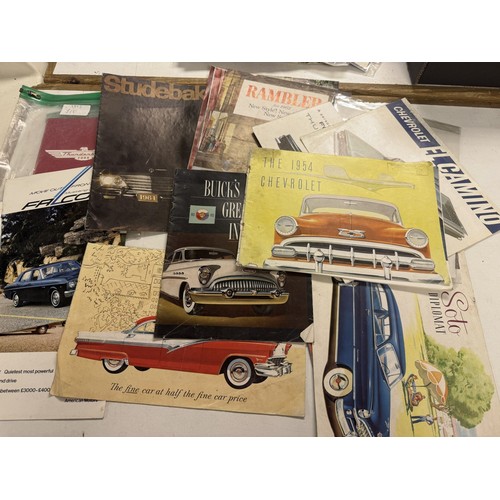 14 - Assorted car brochures, adverts and ephemera, mostly American, including Ford, Pontiac, Dodge and ot... 