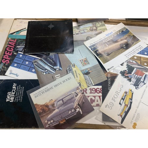 14 - Assorted car brochures, adverts and ephemera, mostly American, including Ford, Pontiac, Dodge and ot... 