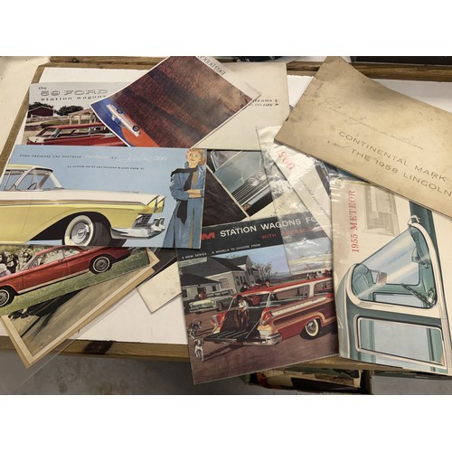14 - Assorted car brochures, adverts and ephemera, mostly American, including Ford, Pontiac, Dodge and ot... 