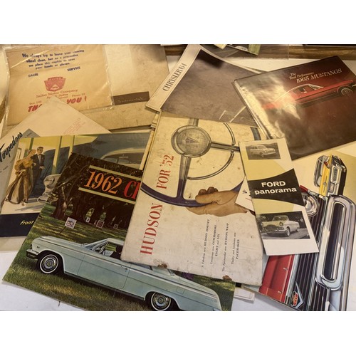 14 - Assorted car brochures, adverts and ephemera, mostly American, including Ford, Pontiac, Dodge and ot... 