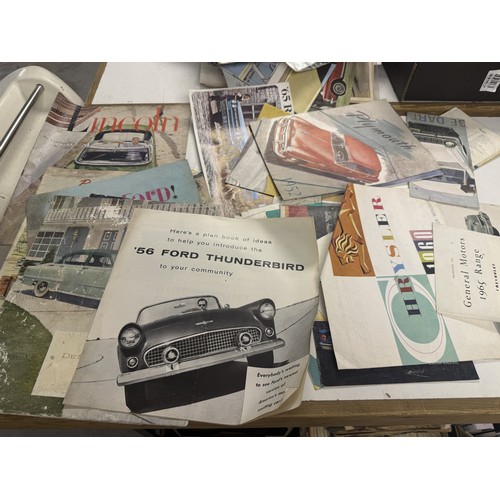 14 - Assorted car brochures, adverts and ephemera, mostly American, including Ford, Pontiac, Dodge and ot... 
