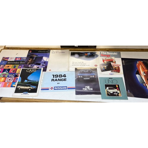 17 - Assorted car brochures and ephemera, including Ford Cars 1982 Model Catalogue (The New Fiesta XR2), ... 