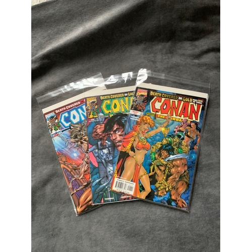 18 - Marvel, Conan The Barbarian Death Covered in Gold (3 issues in this lot)Marvel, Conan The Barbarian ... 