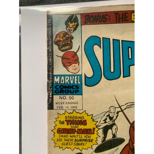 223 - Marvel Comics Group, The Super-Heroes Issue #50 British Issue 1976Marvel Comics Group, The Super-Her... 