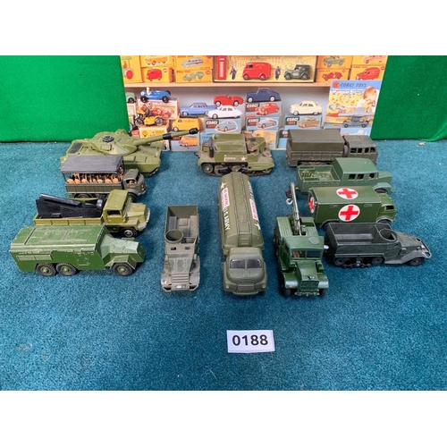 1017 - A Selection Of Dinky Military Vehicles To Include Various Tanks, Recovery Trucks, Medical And Armour... 