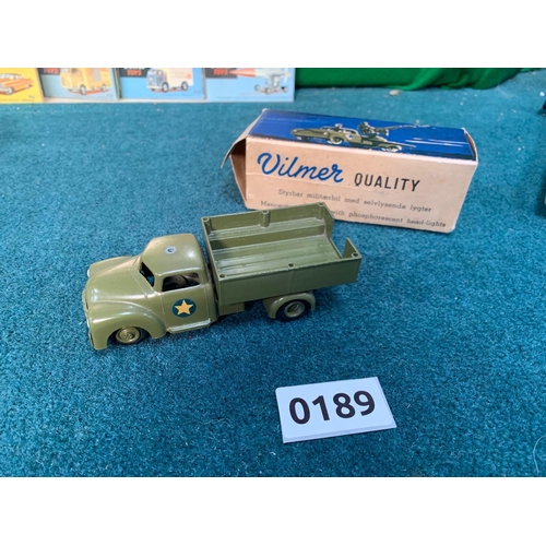 1018 - Vilmer Kvalitet No. 463 Militaer Mandskabsbil Carrier Die-Cast Vehicle With Original Box  Made In De... 