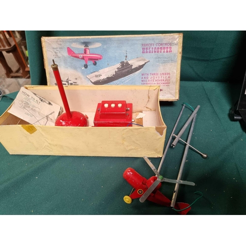 1048 - Vintage 1950s Era Nulli Secundus Remote Control Helicopter Toy With Original Box And Leaflet (Ref PA... 