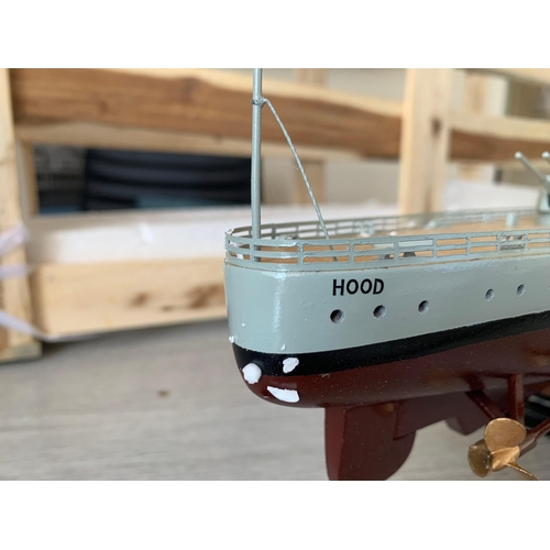 527 - Wooden Model Boat - Admiralty ship HMS Hood This HMS Hood battleship model is handcrafted from hardw... 