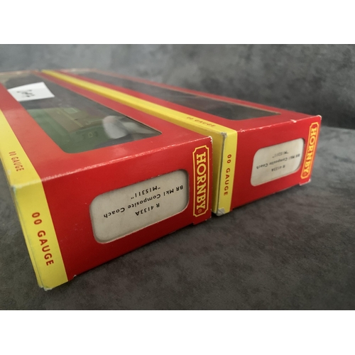 548 - A Pair of Hornby BR Mk1 Composite Coach M15311 00 gaugeA Pair of Hornby BR Mk1 Composite Coach M1531... 