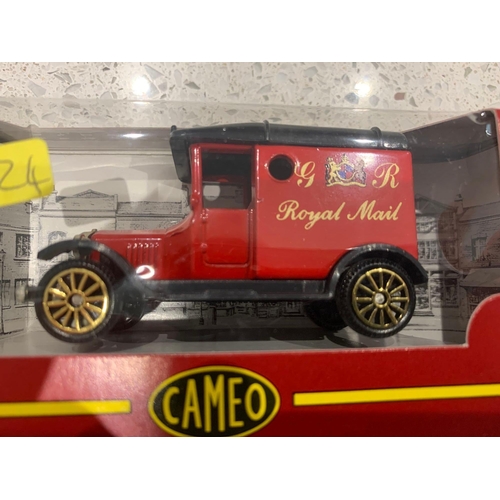 586 - 2 x Cameo Trucks2 x Cameo Trucks, 2 x king George Royal Mail marked vehicles Truck & Van