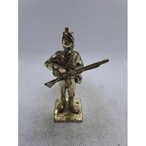 824 - 5 x Royal Hampshire & English Minitures Pewter & Silver Plated Figures, See Description for more inf... 