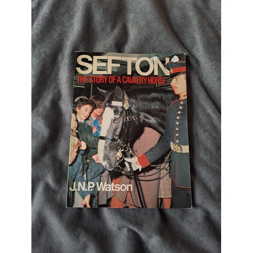 836 - Sefton the war horse mounted with plack  also includes a book the story of the cavalry horse and com... 