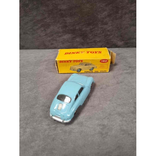 908 - Dinky Toys Diecast #182 Porsche 356A Coupe in pale blue in ok box (one end flap missing)