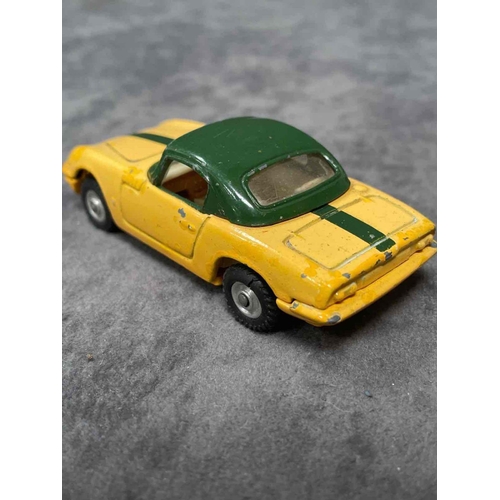 921 - Corgi diecast #319 Lotus Elan Hardtop - Yellow/Green with White interior. Unboxed 1967-1969