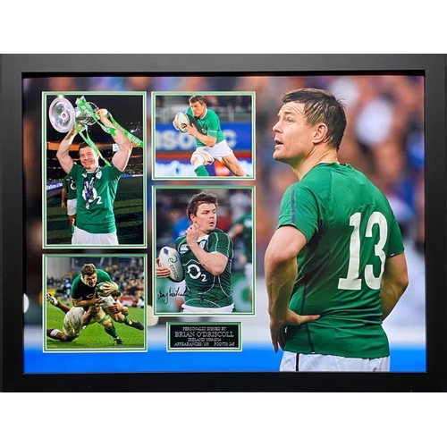 1573 - Brian Odriscoll Signed And Framed Ireland Rugby Display Certificate of Authenticity