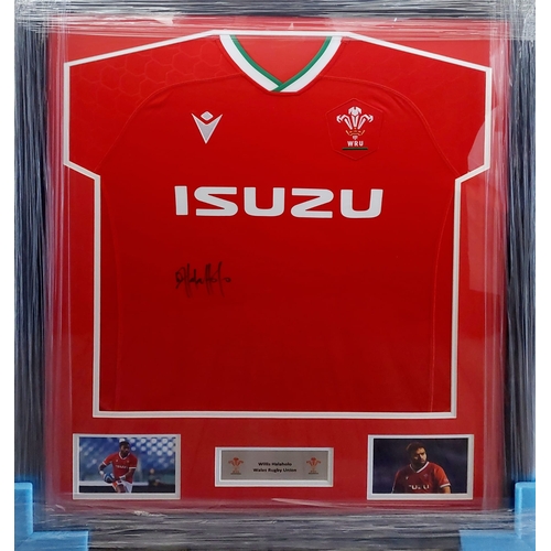 1574 - Willis Halaholo Signed And Framed Wales Rugby Shirt Certificate of Authenticity