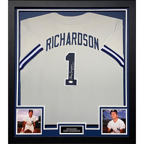 1586 - Bobby Richardson Signed And Framed Jersey Certificate of Authenticity