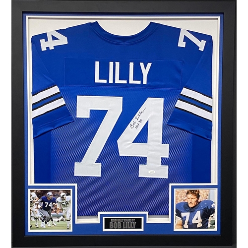 1588 - Bob Lilly Signed And Framed Nfl Jersey Certificate of Authenticity