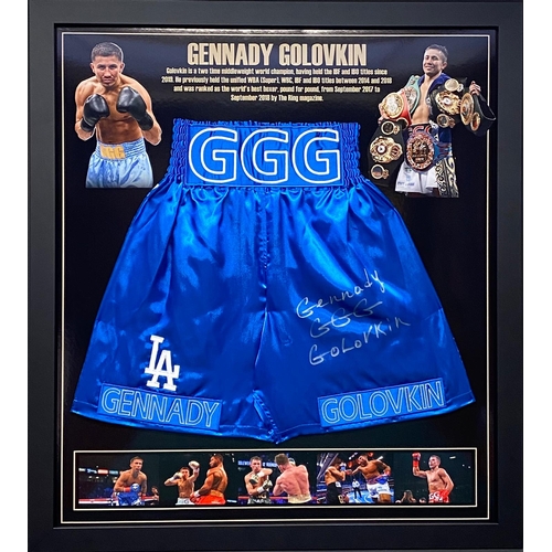 1589 - Gennady Ggg Golovkin Signed And Framed Shorts Certificate of Authenticity