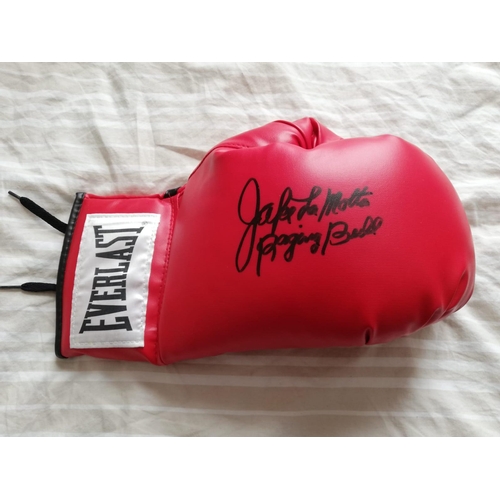 1610 - Jake La Motta Signed Boxing Glove Certificate of Authenticity