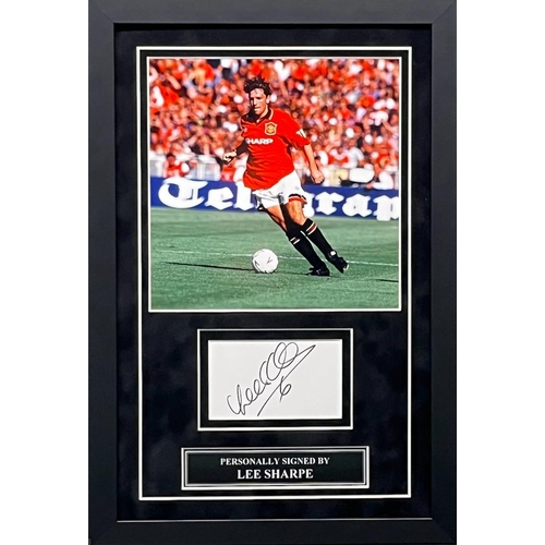 1672 - Lee Sharpe Signed And Framed Manchester United Display Certificate of Authenticity