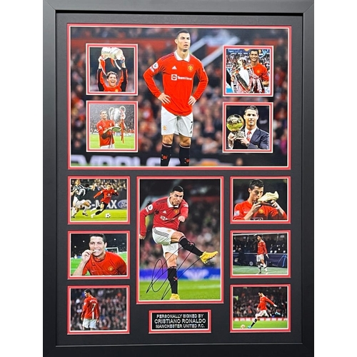 1682 - Cristiano Ronaldo Signed And Framed Manchester United Display Certificate of Authenticity