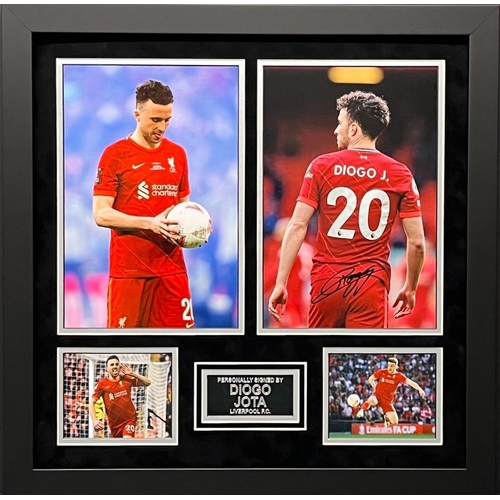 1685 - Diogo Jota Signed And Framed Liverpool Fc Display Certificate of Authenticity