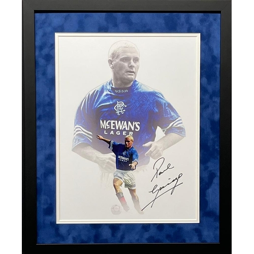 1690 - Paul  Gascoigne Signed And Framed Rangers Fc Display Certificate of Authenticity