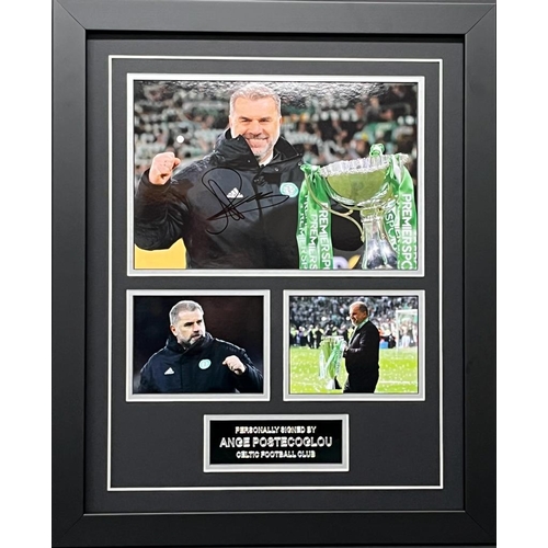 1684 - Angelos Postecoglou Signed And Framed Celtic Fc Display Certificate of Authenticity