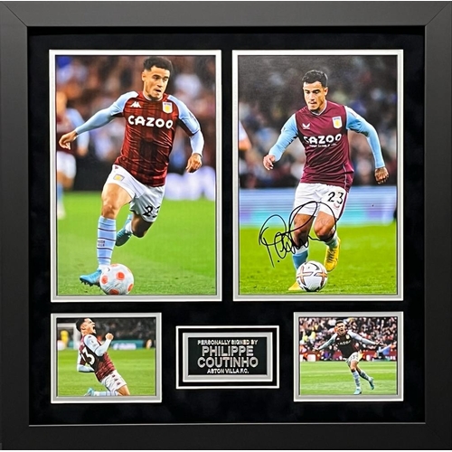 1683 - Philippe Coutinho Signed And Framed Aston Villa Display Certificate of Authenticity