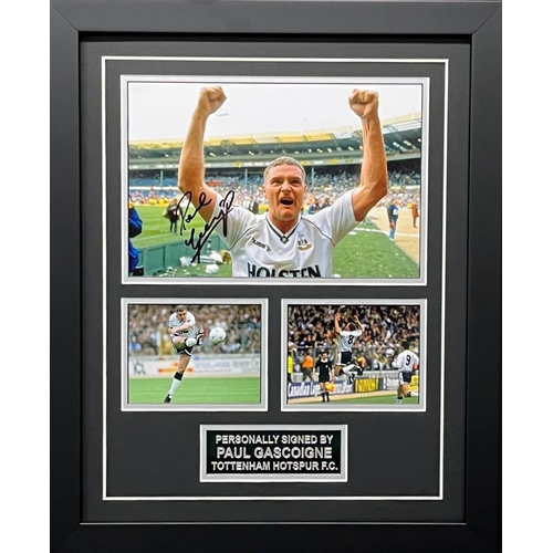 1681 - Paul Gascoigne Signed And Framed Tottenham Hotspur Display Certificate of Authenticity