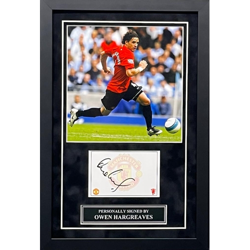 1675 - Owen Heargreaves Signed And Framed Manchester United Display Certificate of Authenticity