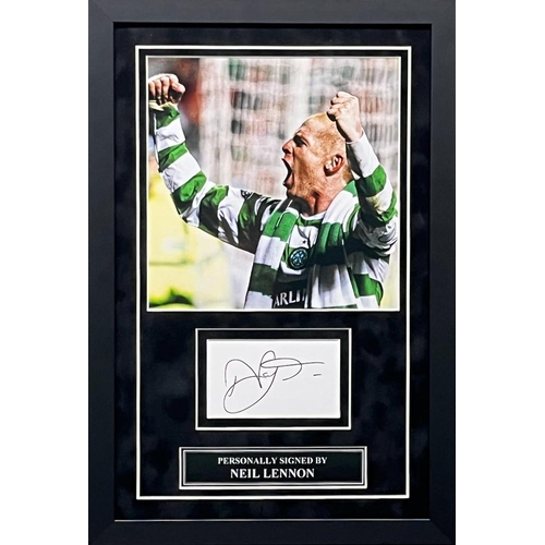 1674 - Neil Lennon Signed And Framed Celtic Fc Display Certificate of Authenticity