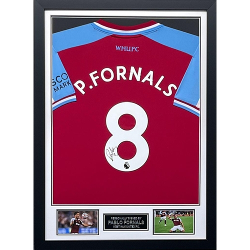 1697 - Pablo Fornals Signed And Framed West Ham United Shirt Certificate of Authenticity