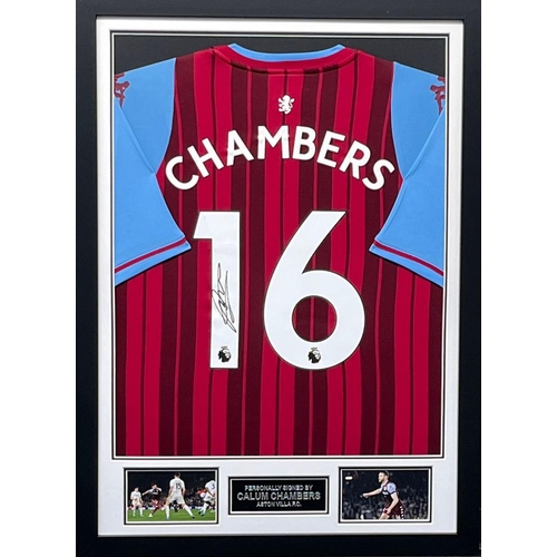 1693 - Callum Chambers Signed And Framed Aston Villa Shirt Certificate of Authenticity